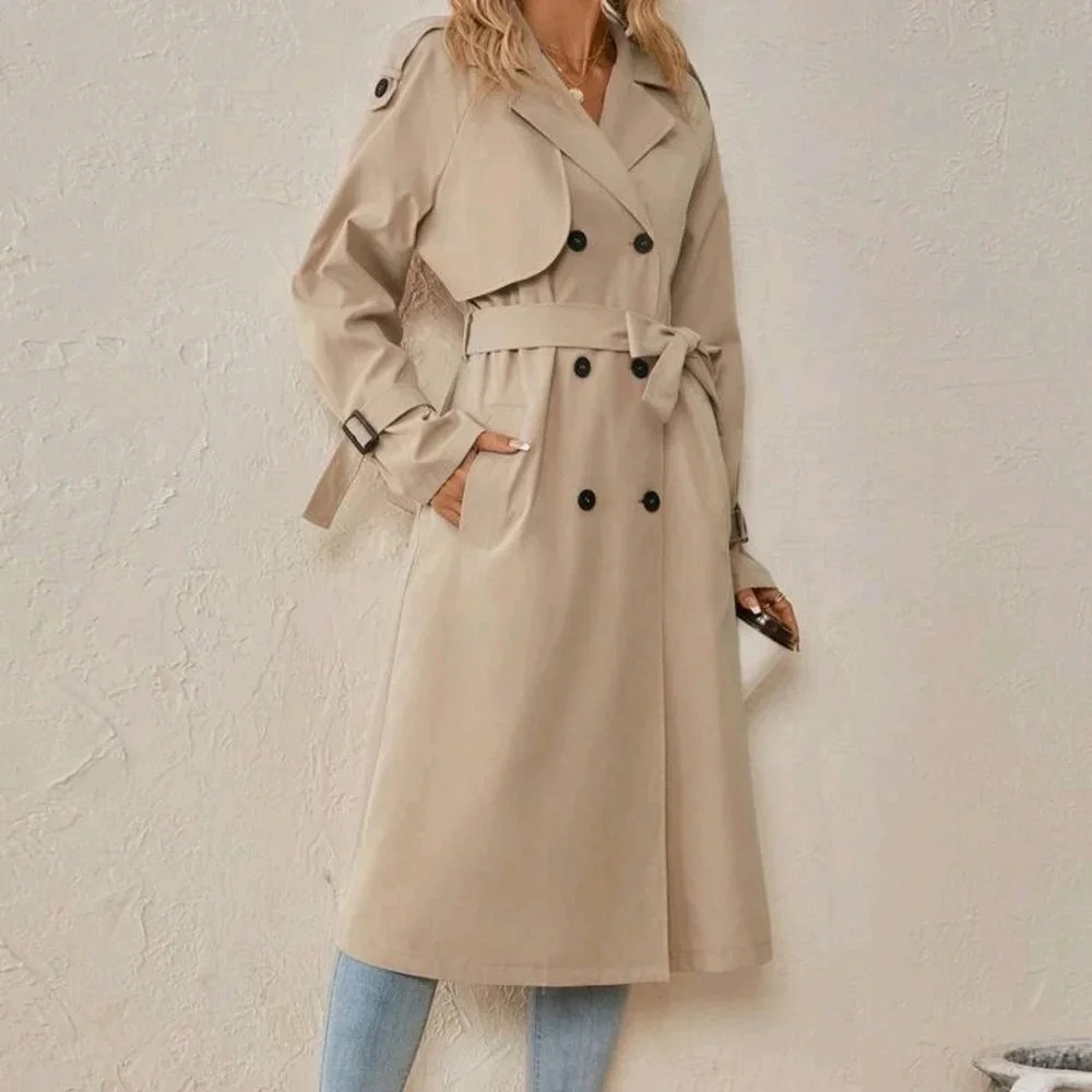 Double Breasted Belted Trench Coat - Picture 2 of 6